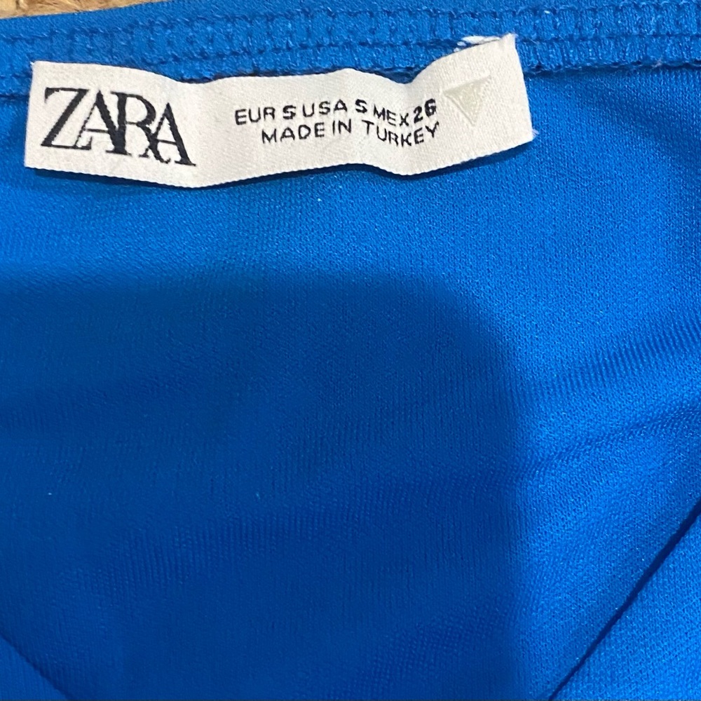 ZARA BLUE RUCHED TOP - Picture 2 of 3